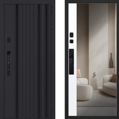Стальная дверь «Solana» с зеркалом (биометрический замок Smart lock К06)