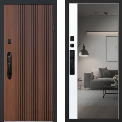 Стальная дверь «Velvet» с зеркалом (биометрический замок Smart lock DZ 888)